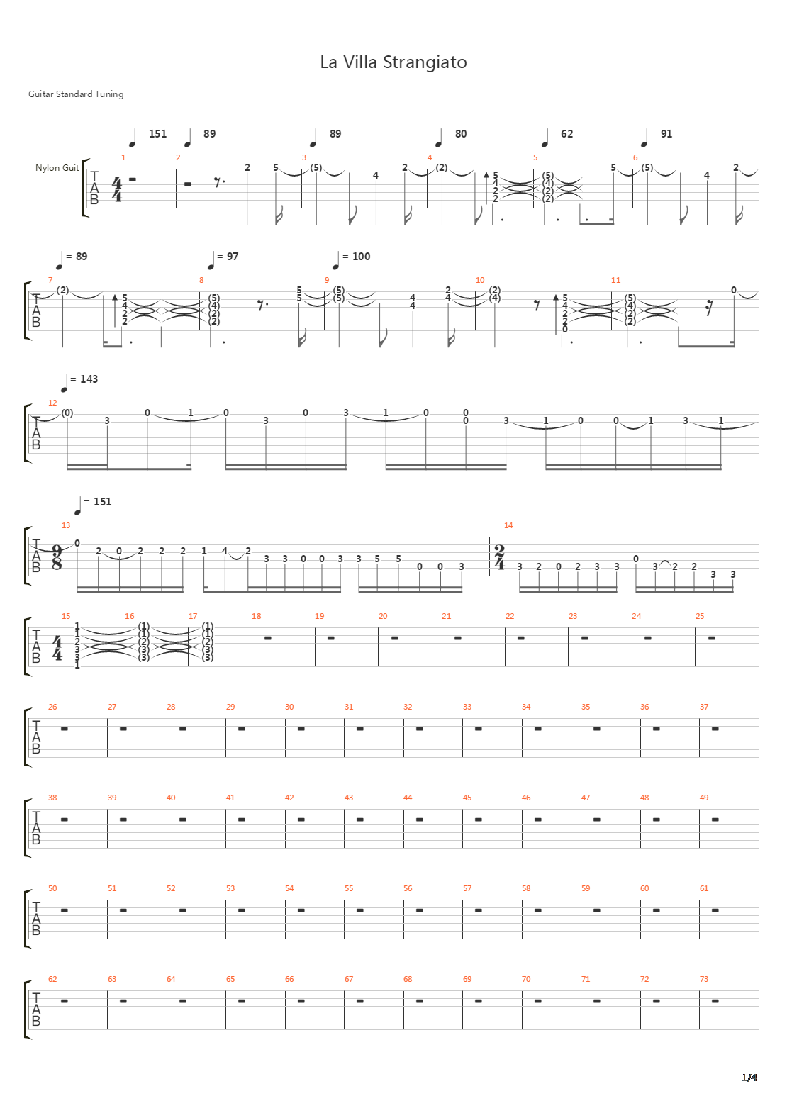 La Villa Strangiato吉他谱