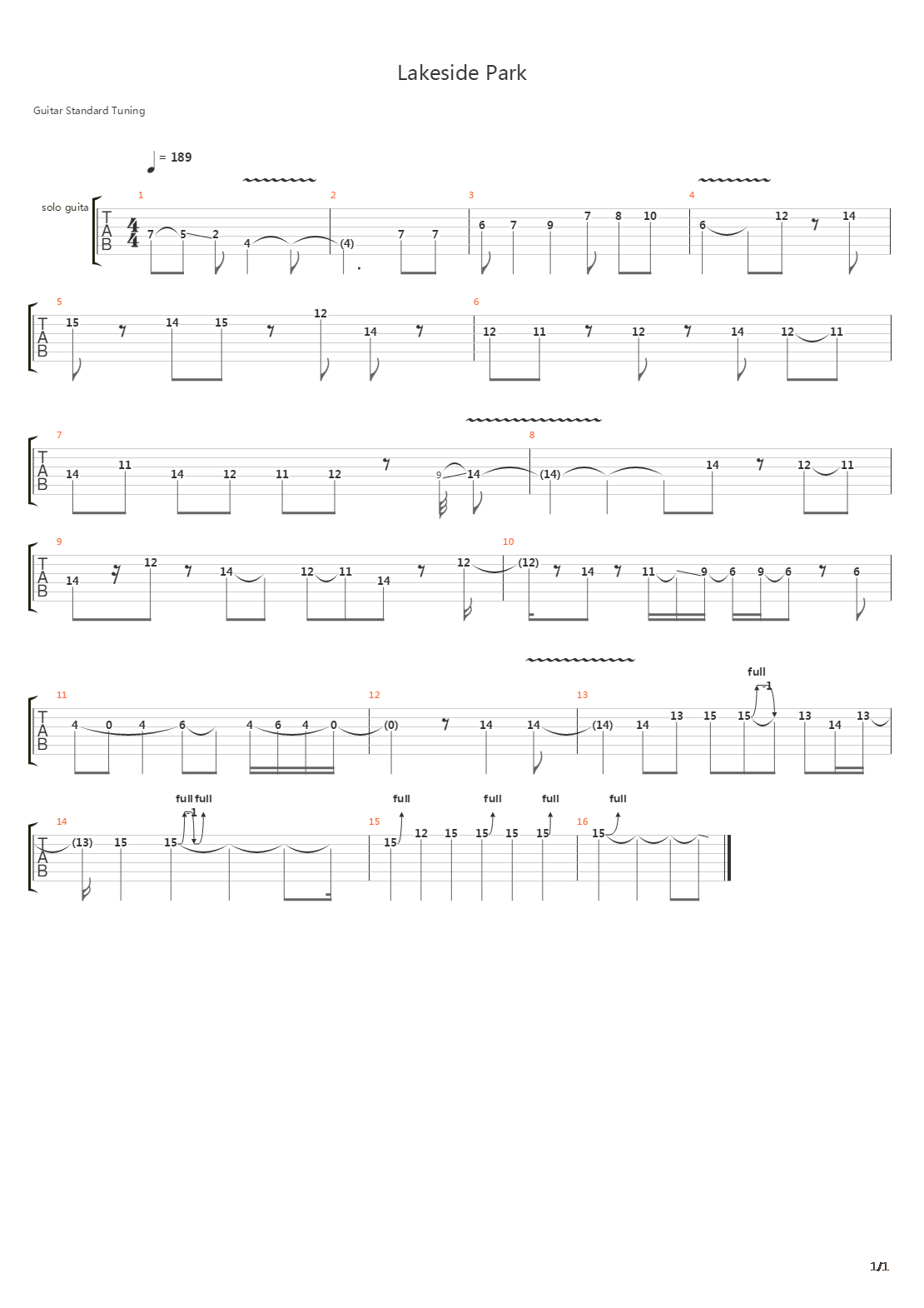 Lakeside Park吉他谱