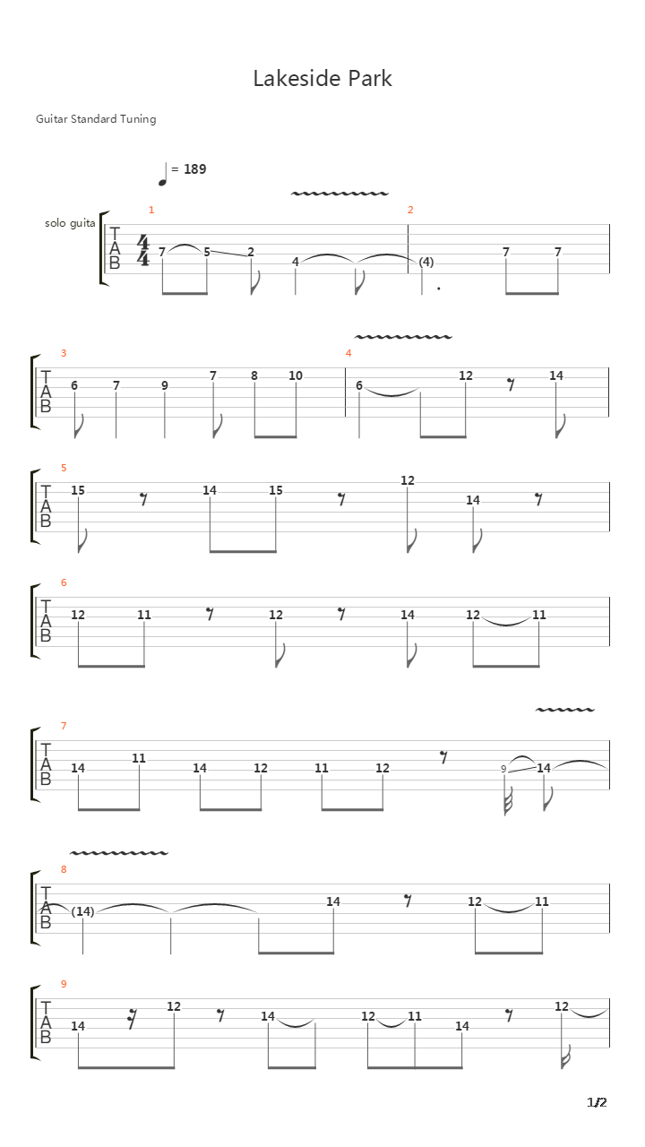 Lakeside Park吉他谱