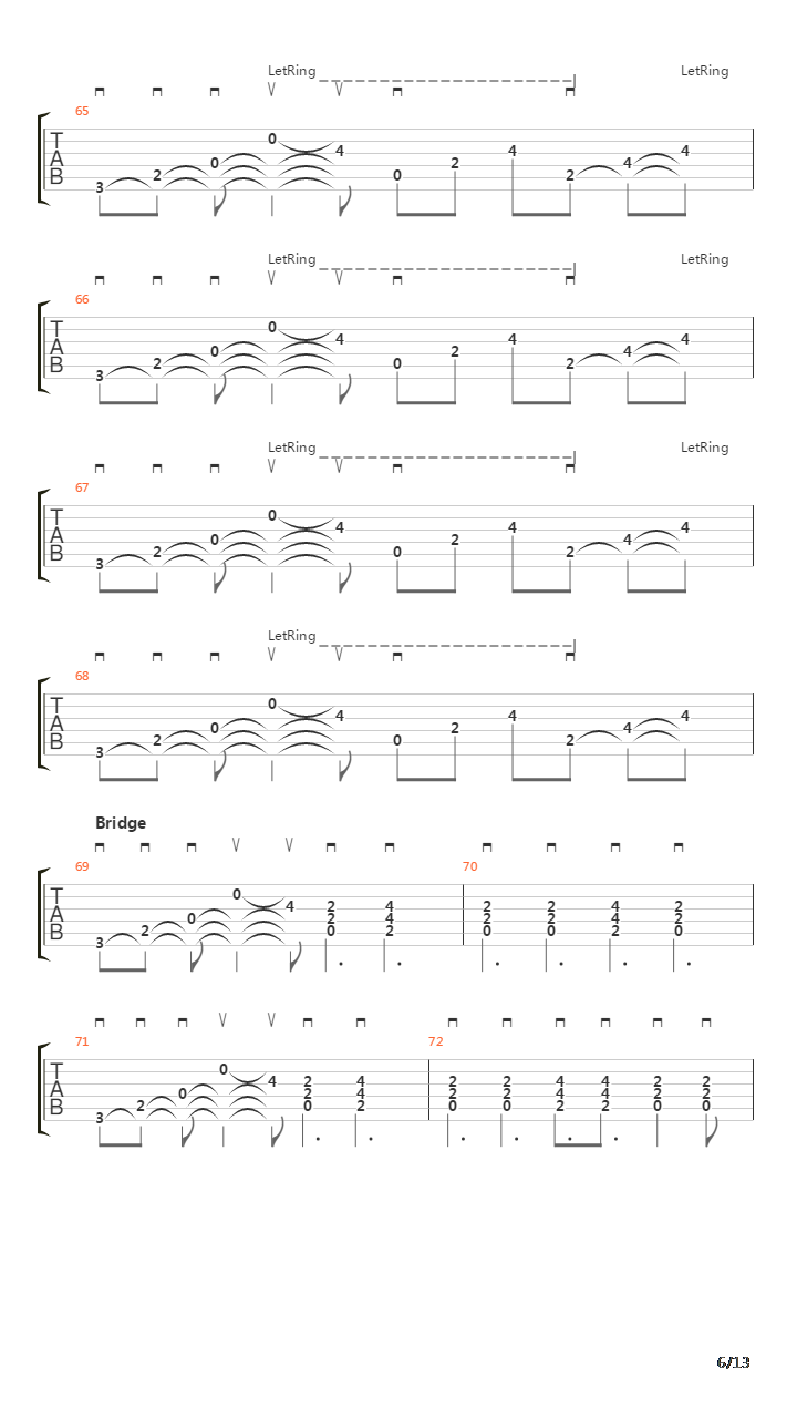 Subdivisions吉他谱