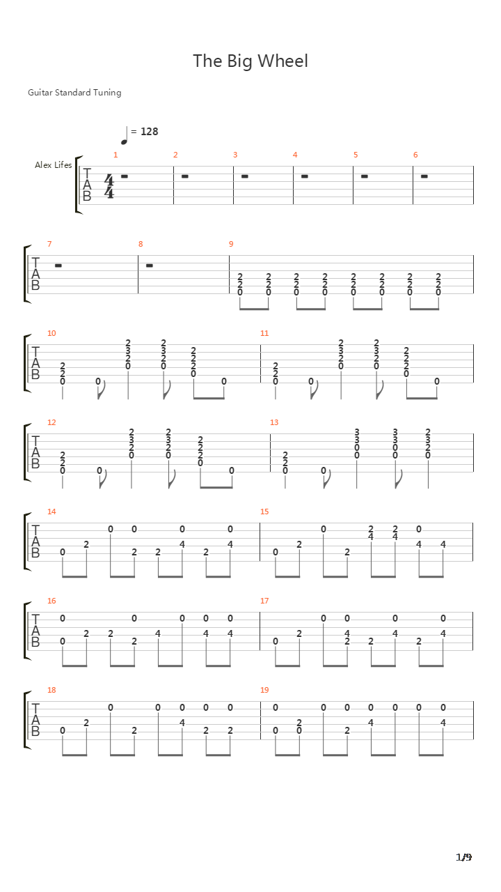 The Big Wheel吉他谱