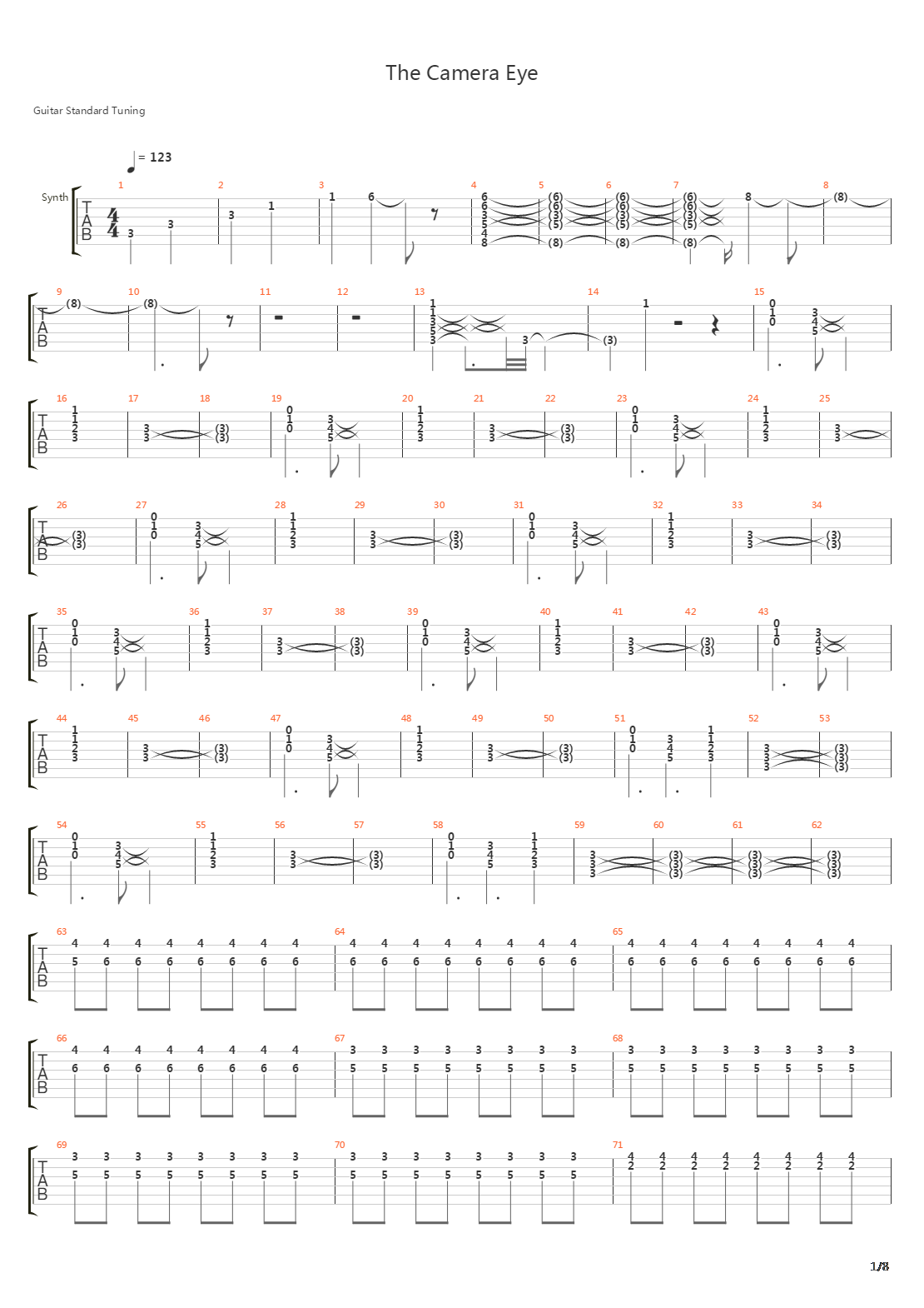 The Camera Eye吉他谱