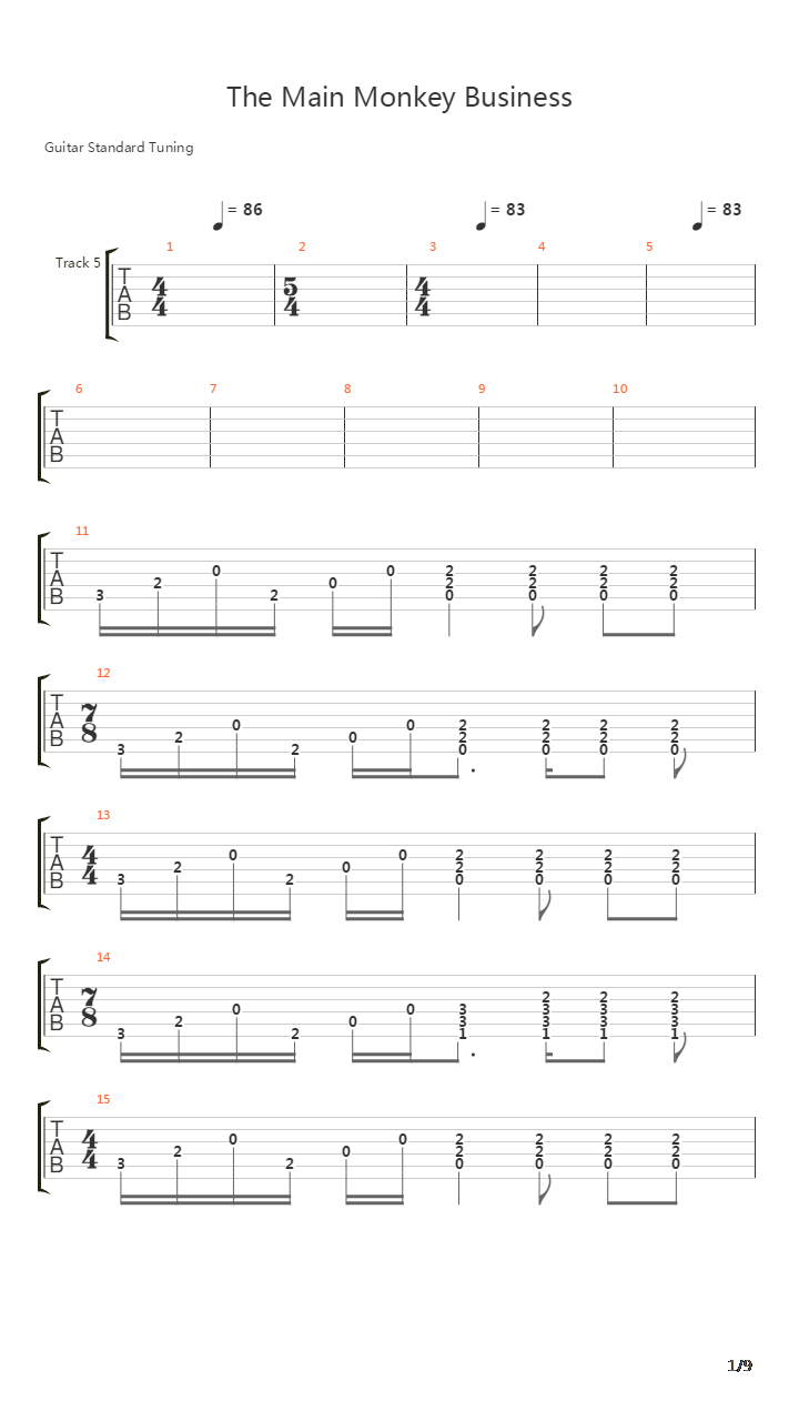 The Main Monkey Business吉他谱