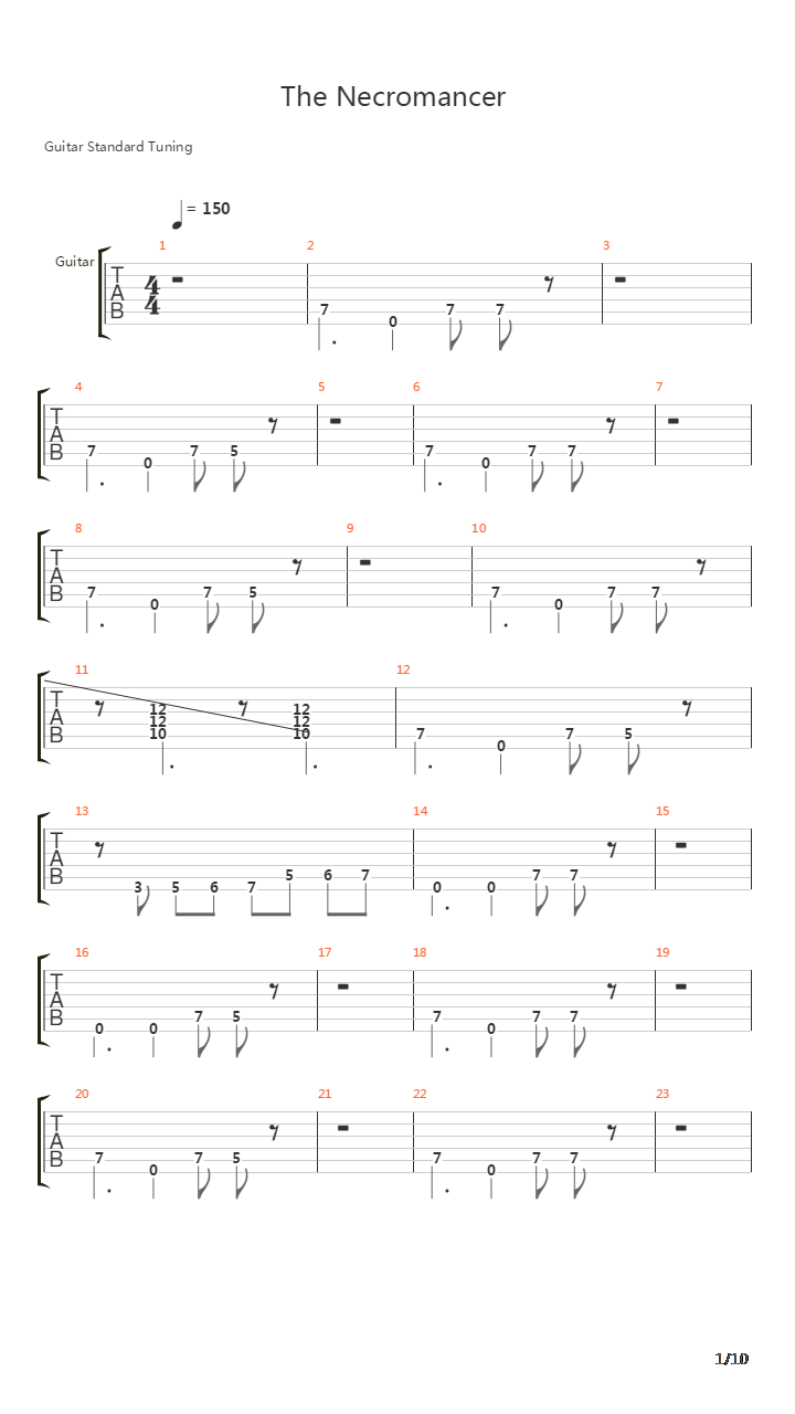 The Necromancer Ii Under The Shadow吉他谱