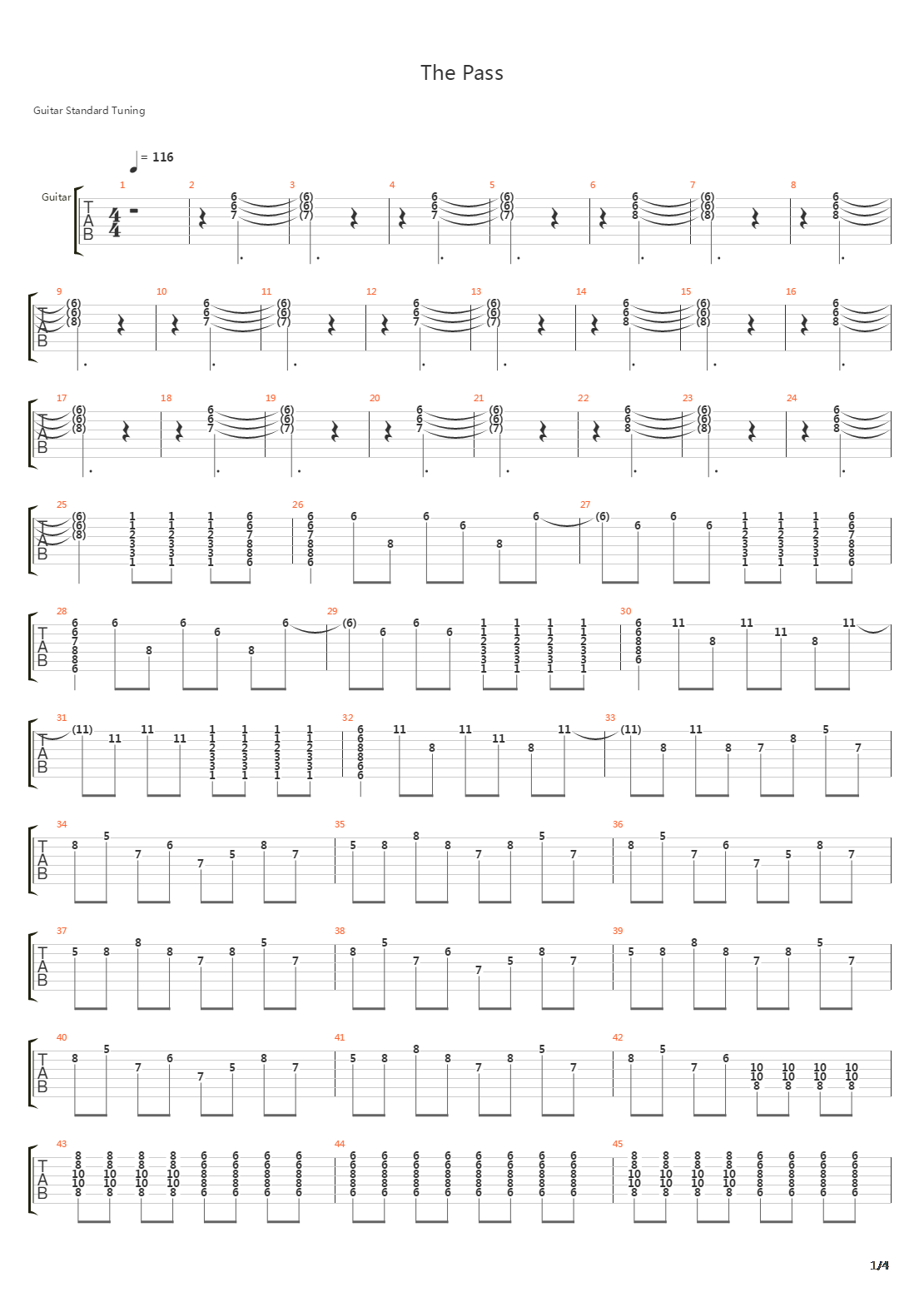The Pass吉他谱