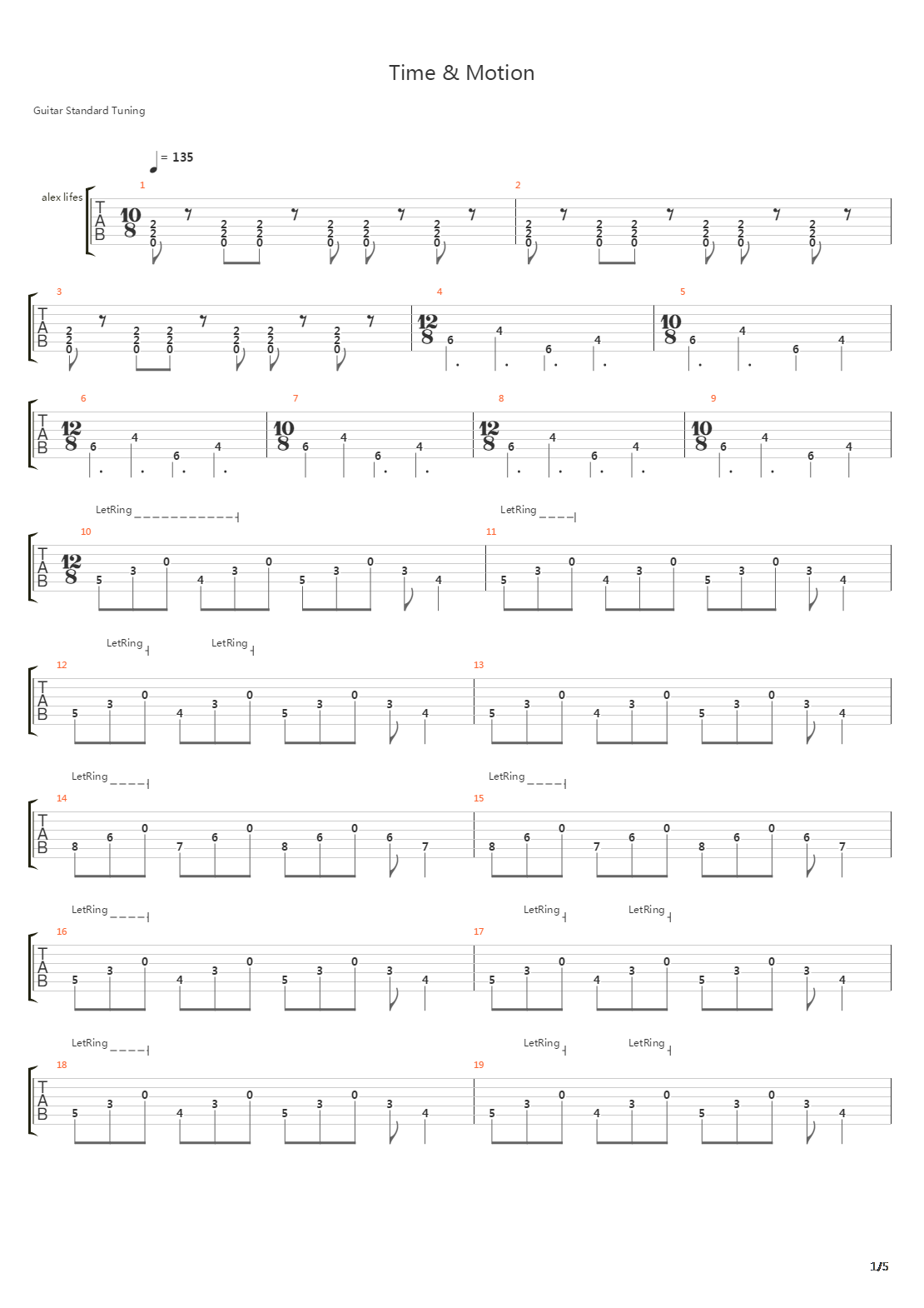 Time And Motion吉他谱