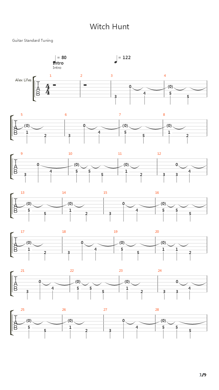 Witch Hunt吉他谱