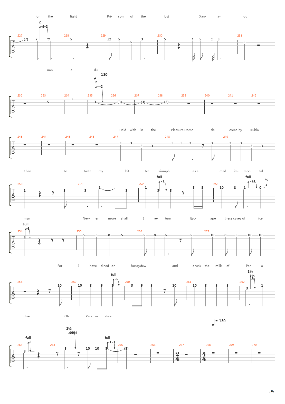 Xanadu吉他谱