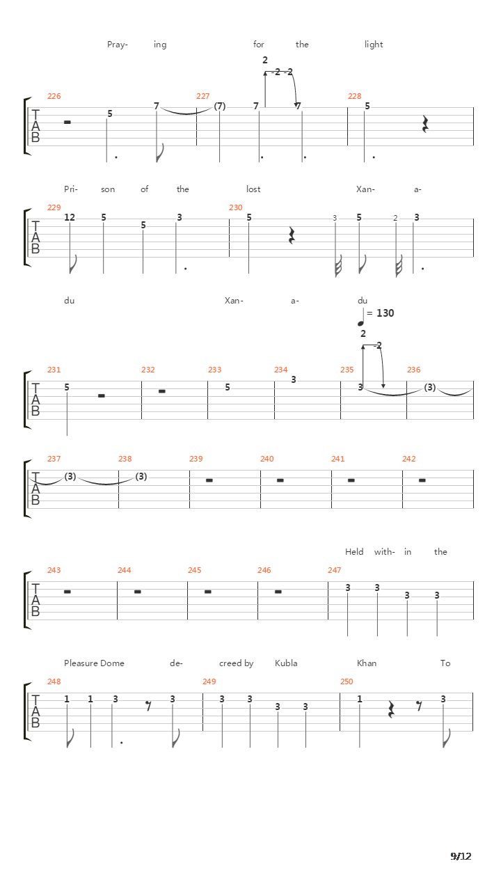 Xanadu吉他谱