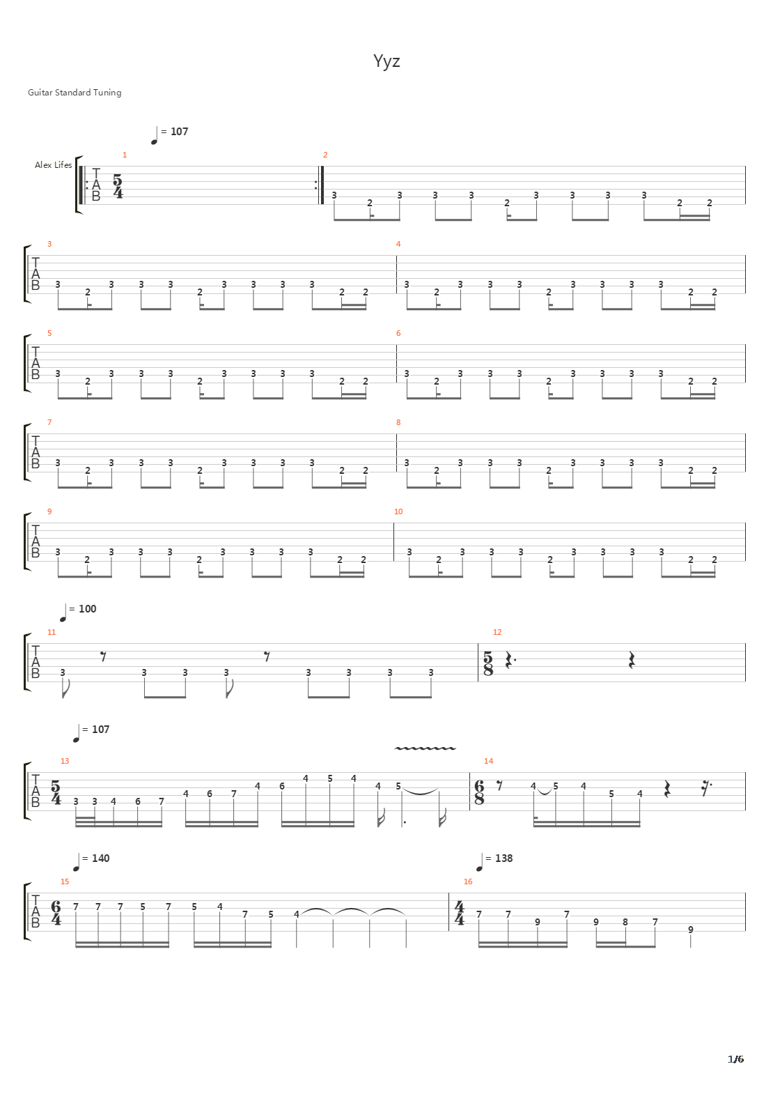 Yyz吉他谱