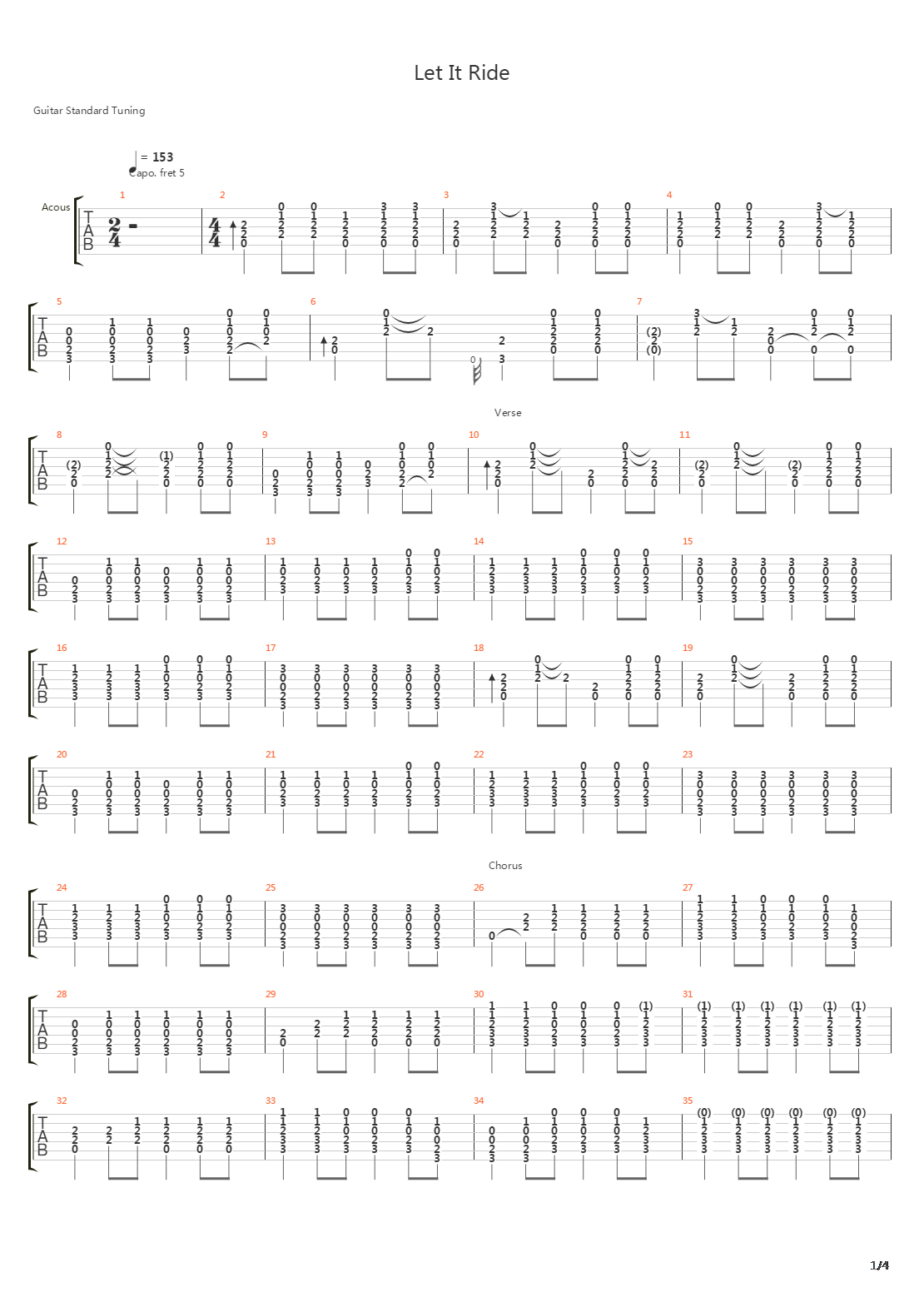 Let It Ride吉他谱
