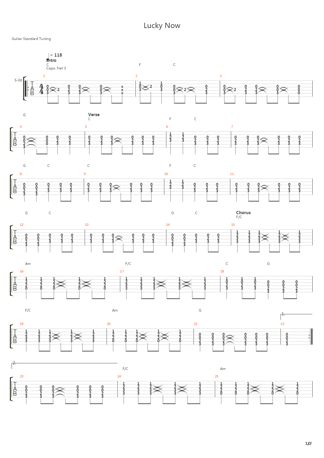 Lucky Now吉他谱