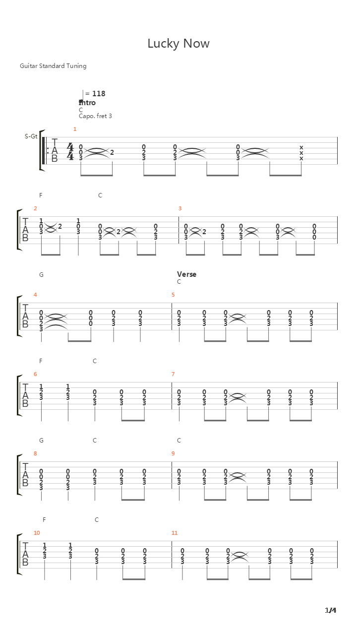 Lucky Now吉他谱