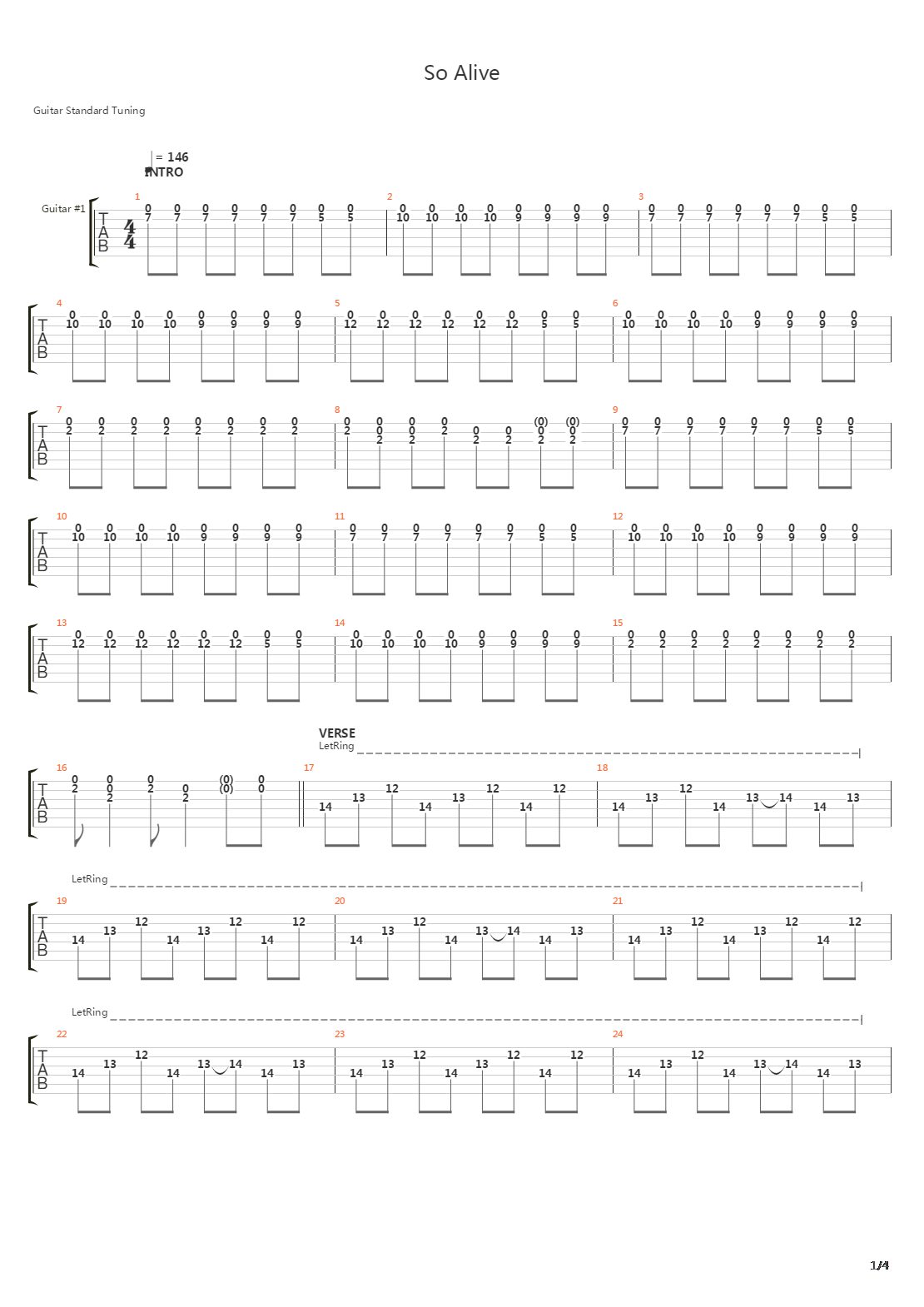 So Alive吉他谱