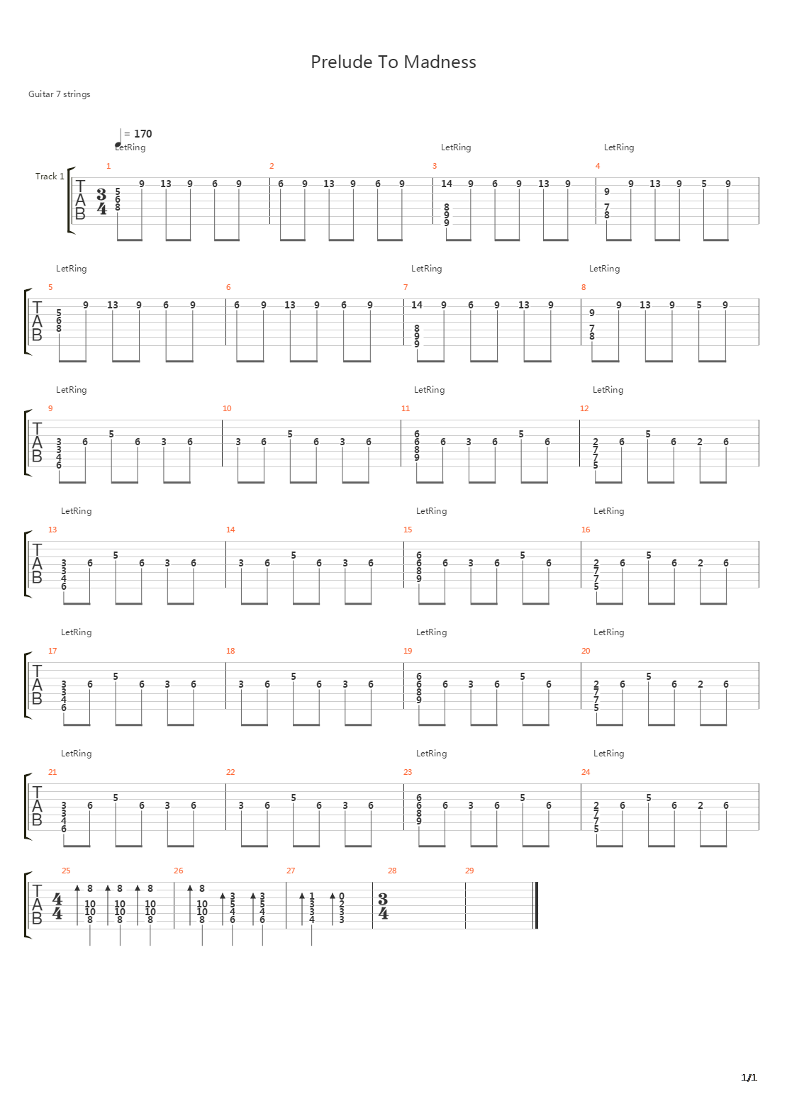 Prelude To Madness吉他谱