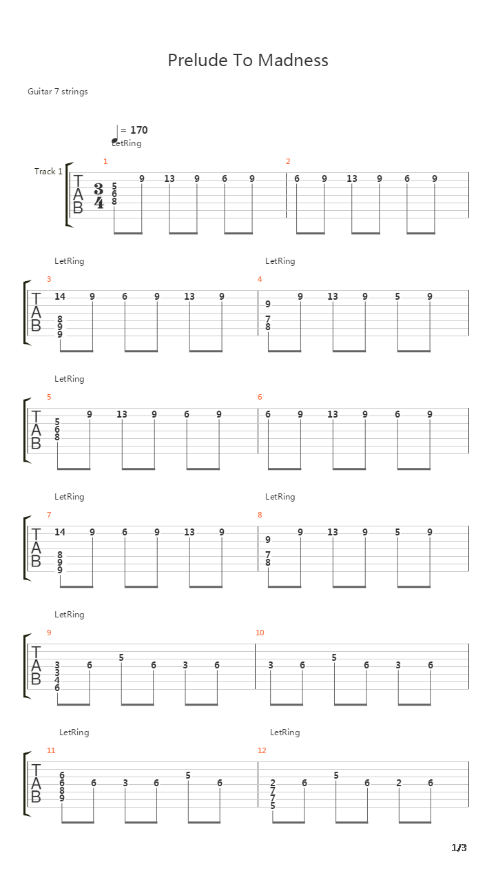 Prelude To Madness吉他谱