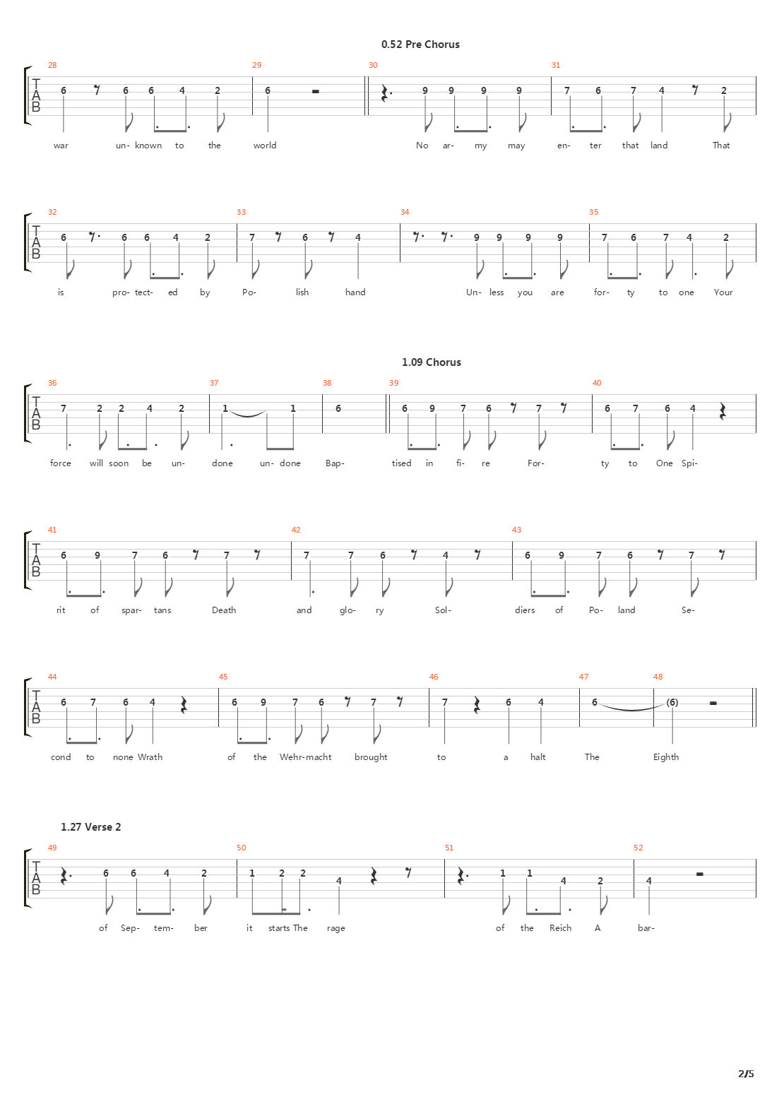 40-1吉他谱