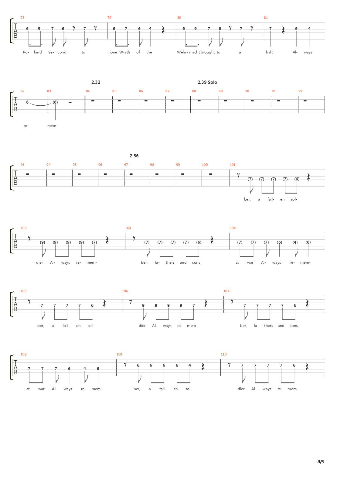 40-1吉他谱