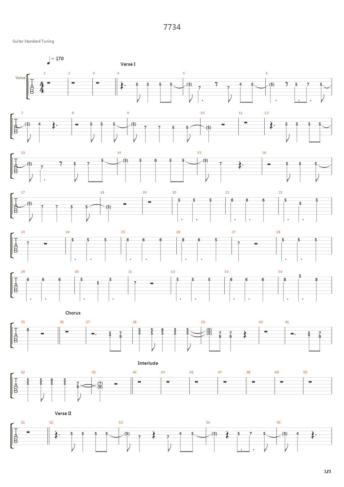 7734吉他谱