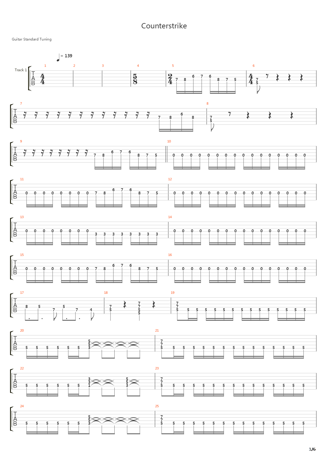 Counterstrike吉他谱