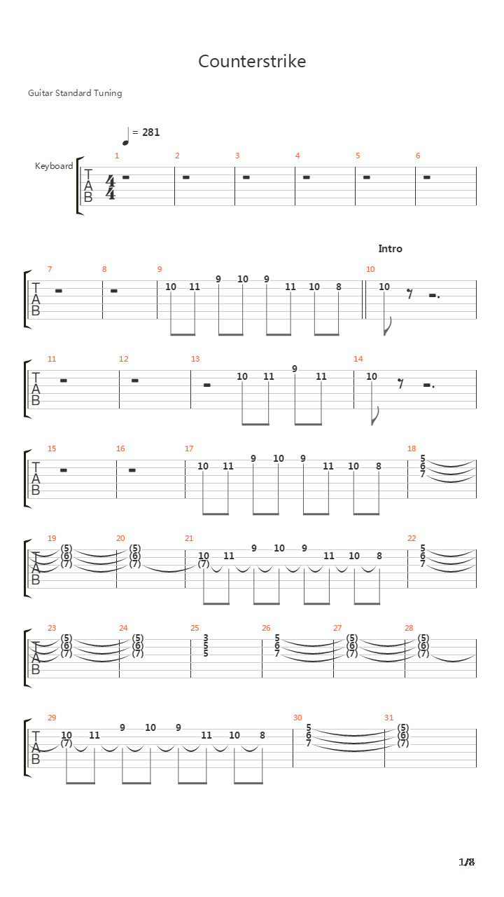 Counterstrike吉他谱