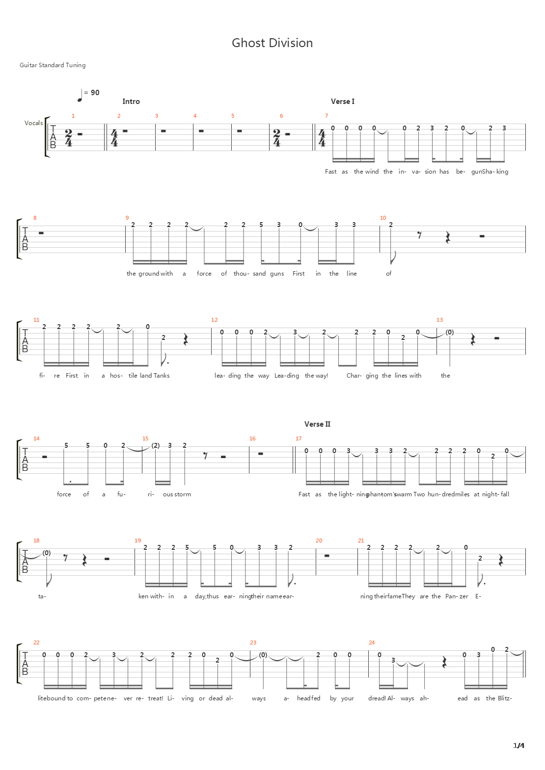 Ghost Division吉他谱