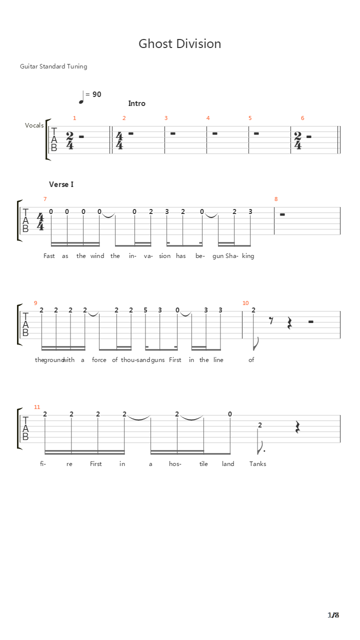 Ghost Division吉他谱