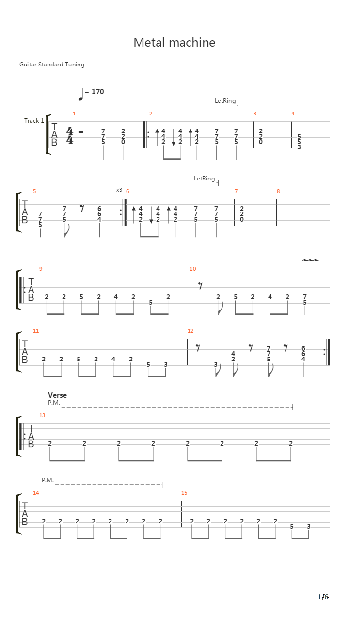 Metal Machine吉他谱