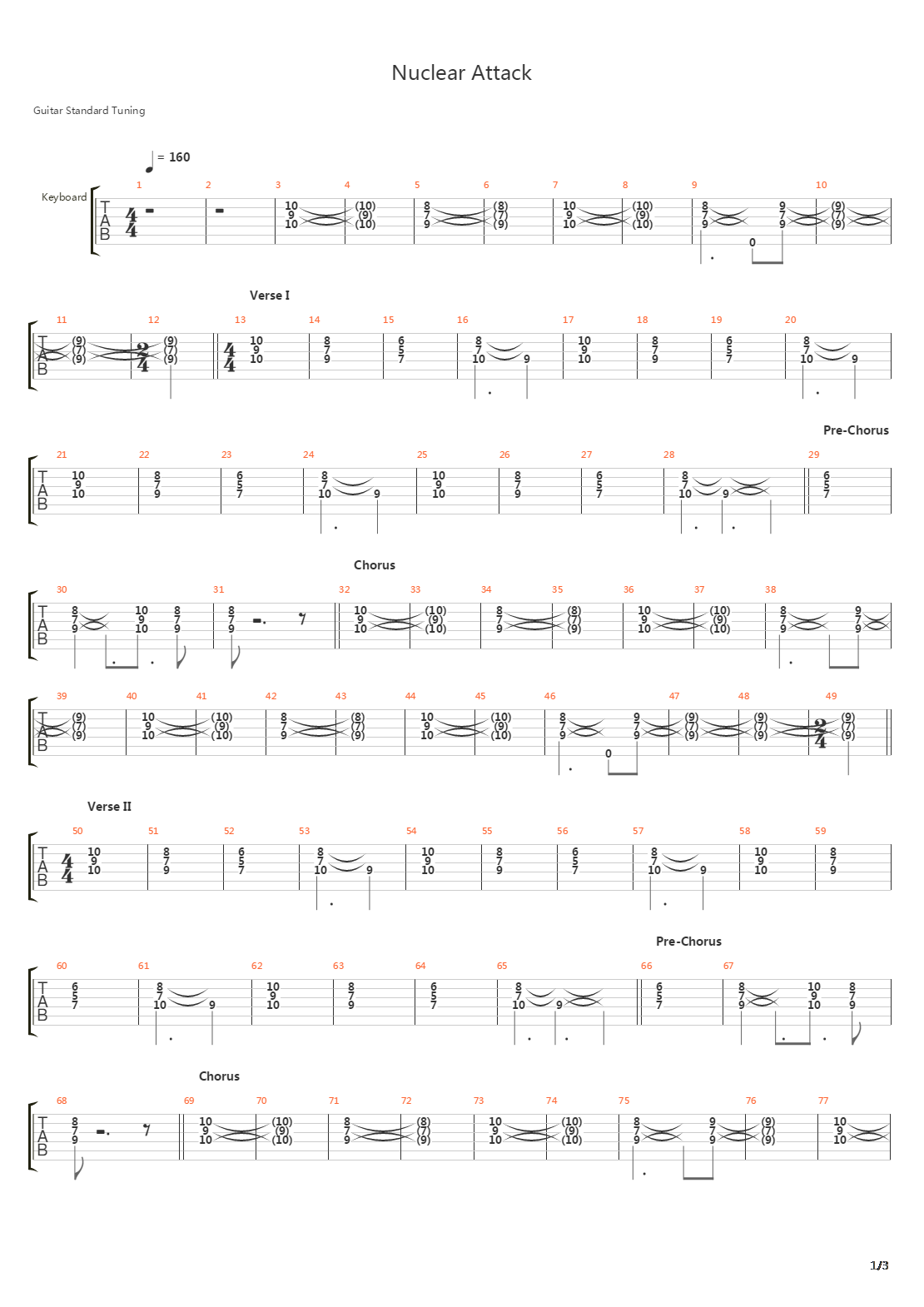 Nuclear Attack吉他谱