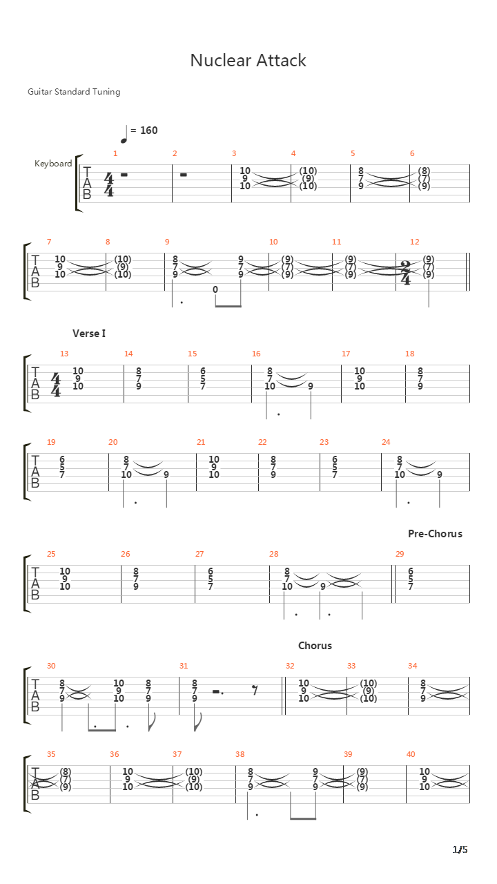 Nuclear Attack吉他谱