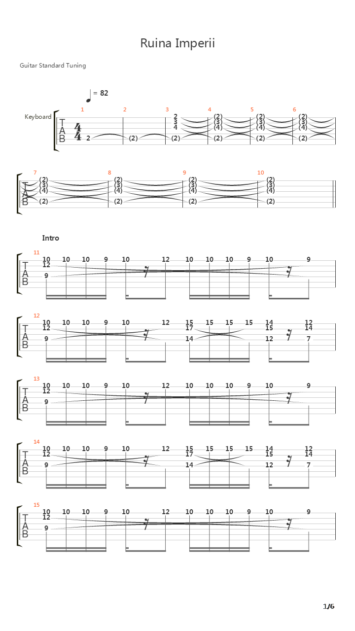 Ruina Imperii吉他谱