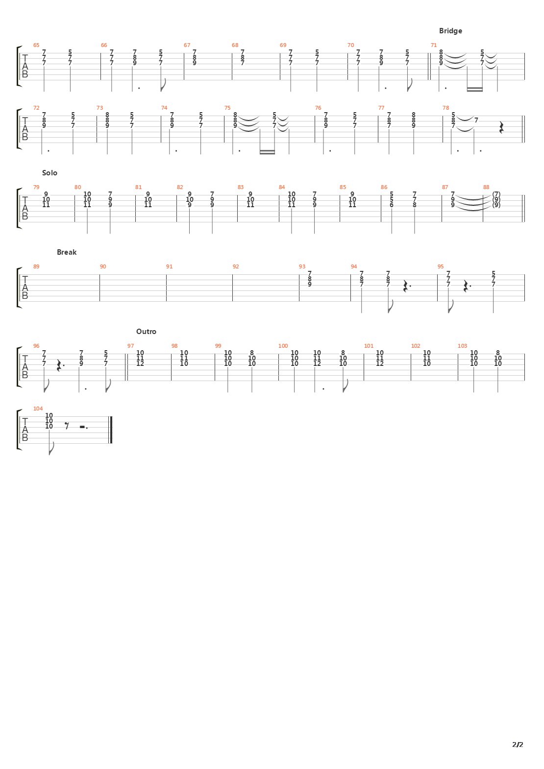 To Hell And Back吉他谱