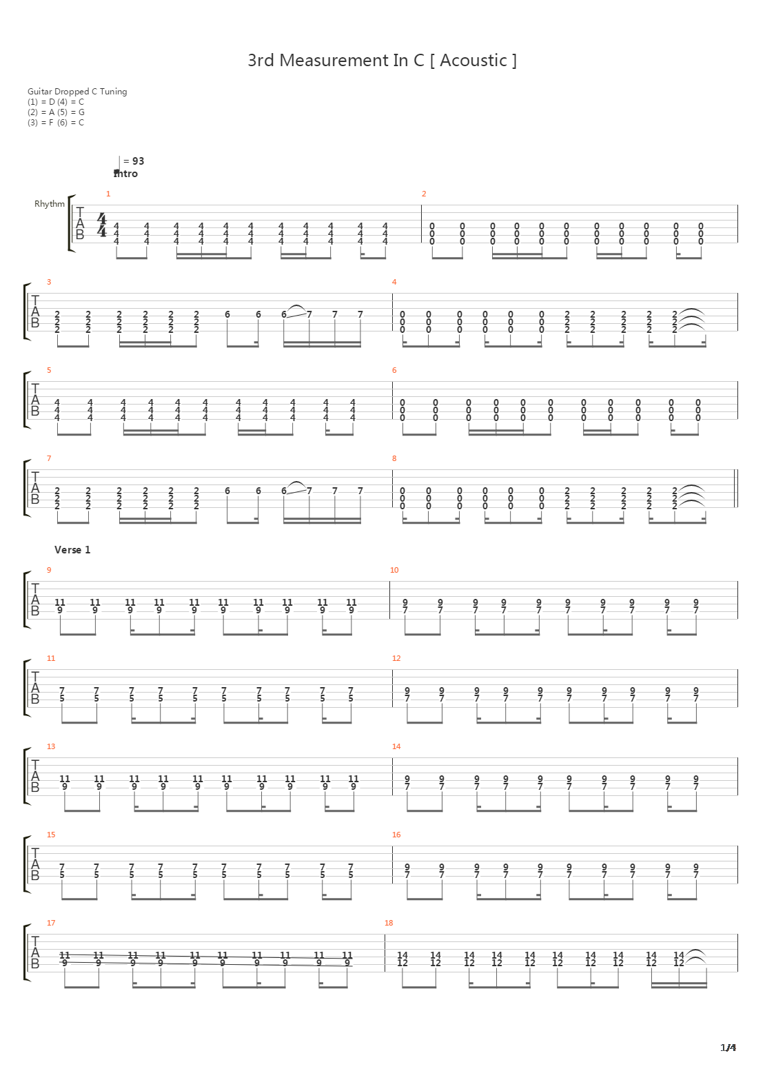 3rd Measurement In C吉他谱