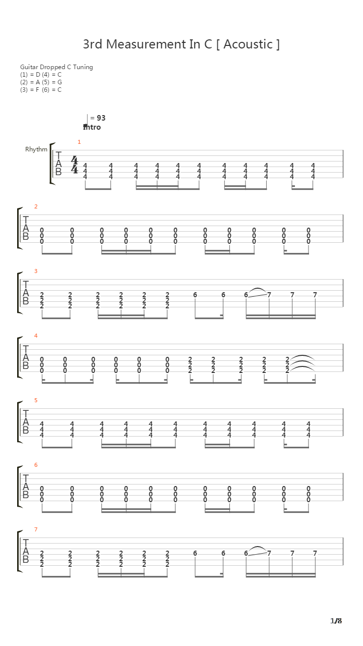 3rd Measurement In C吉他谱