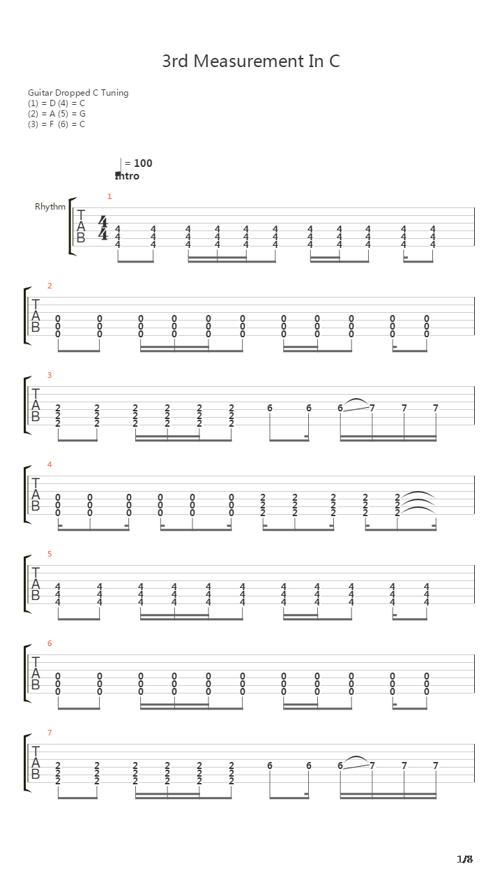 3rd Measurement In C吉他谱