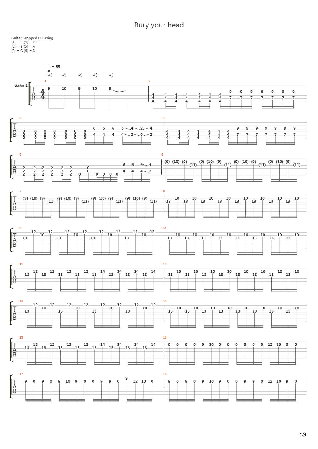 Bury Your Head吉他谱