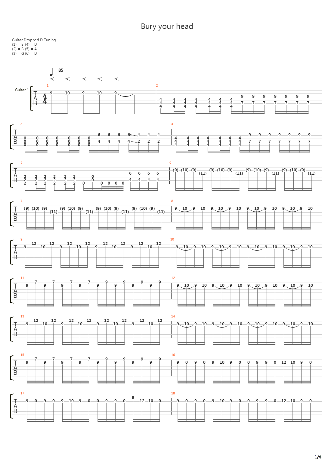 Bury Your Head吉他谱