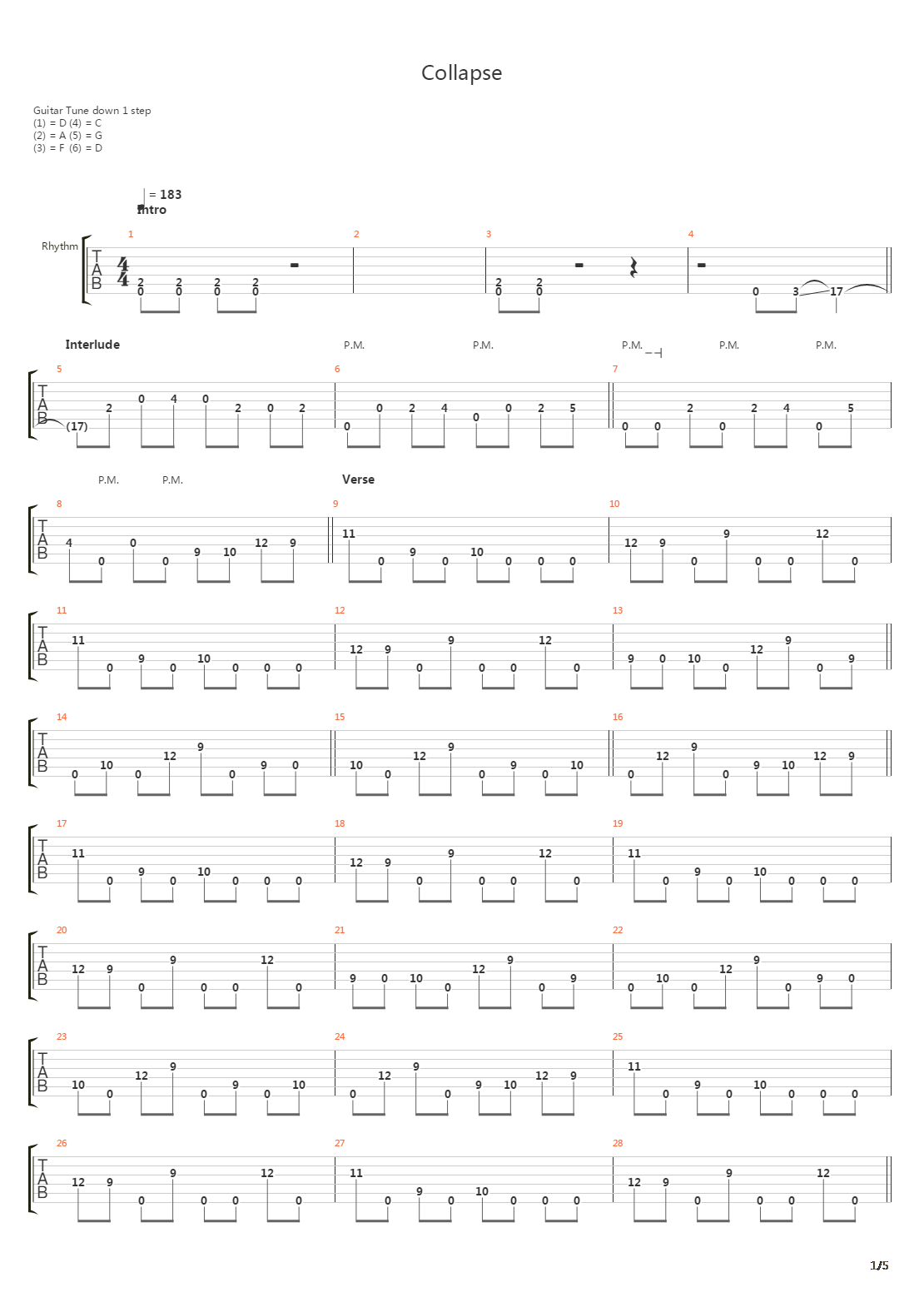 Collapse吉他谱