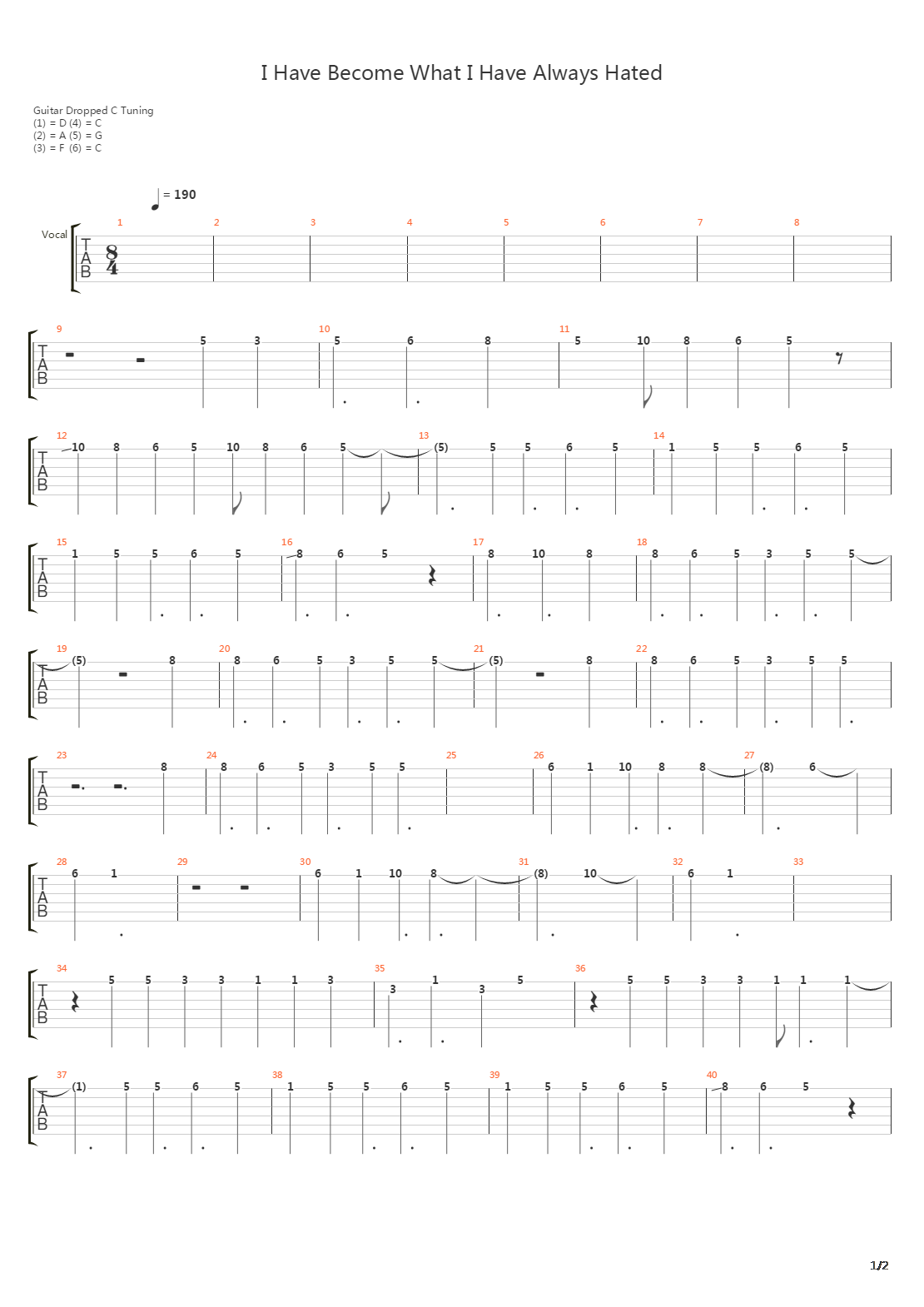 I Have Become What I Have Always Hated吉他谱