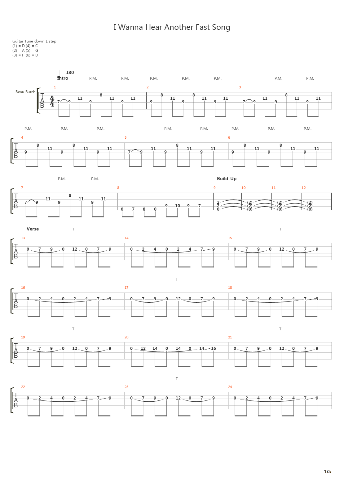 I Wanna Hear Another Fast Song吉他谱