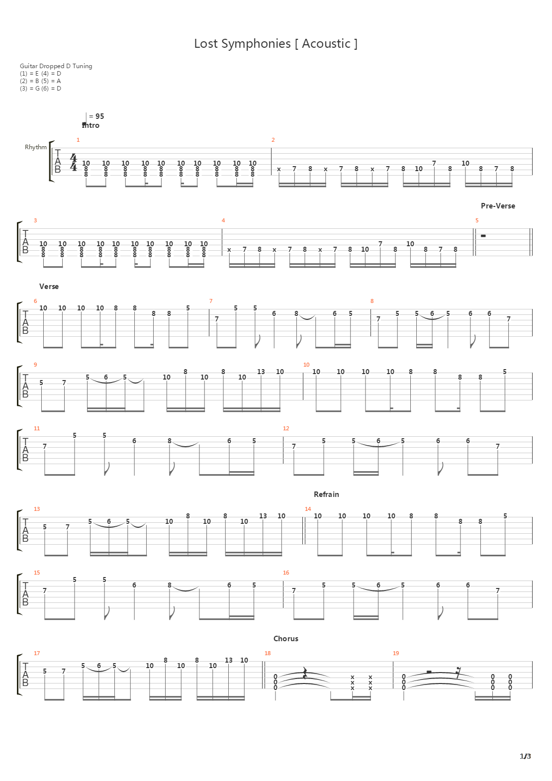 Lost Symphonies吉他谱