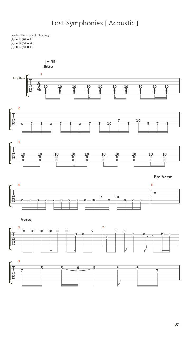 Lost Symphonies吉他谱