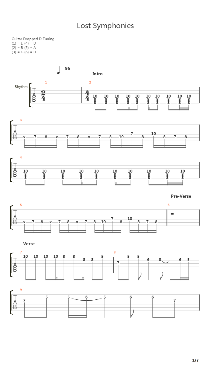 Lost Symphonies吉他谱