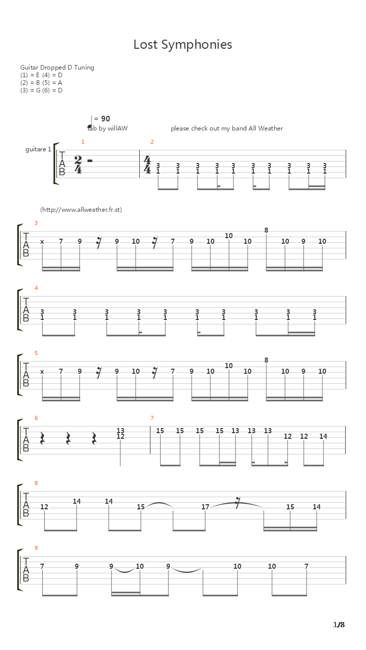 Lost Symphonies吉他谱