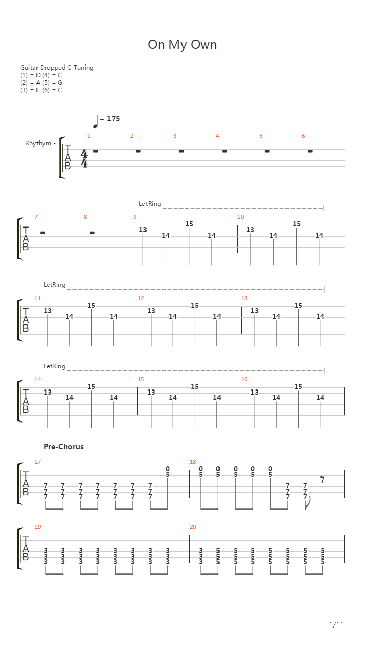 On My Own吉他谱