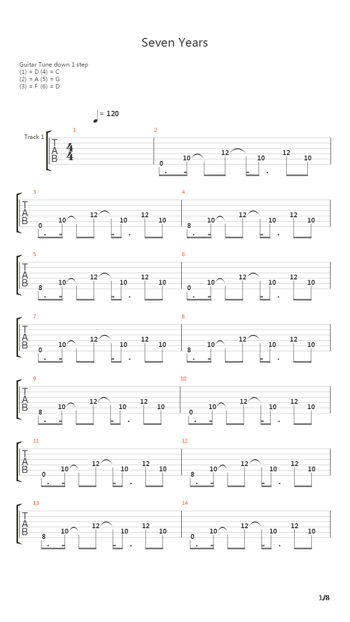 Seven Years吉他谱