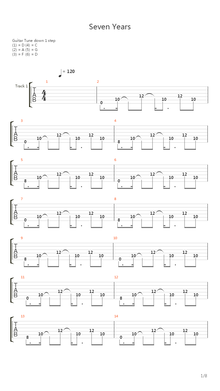 Seven Years吉他谱