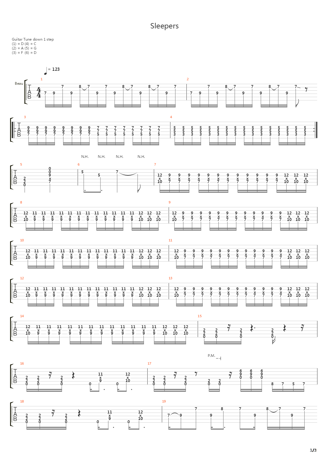 Sleepers吉他谱