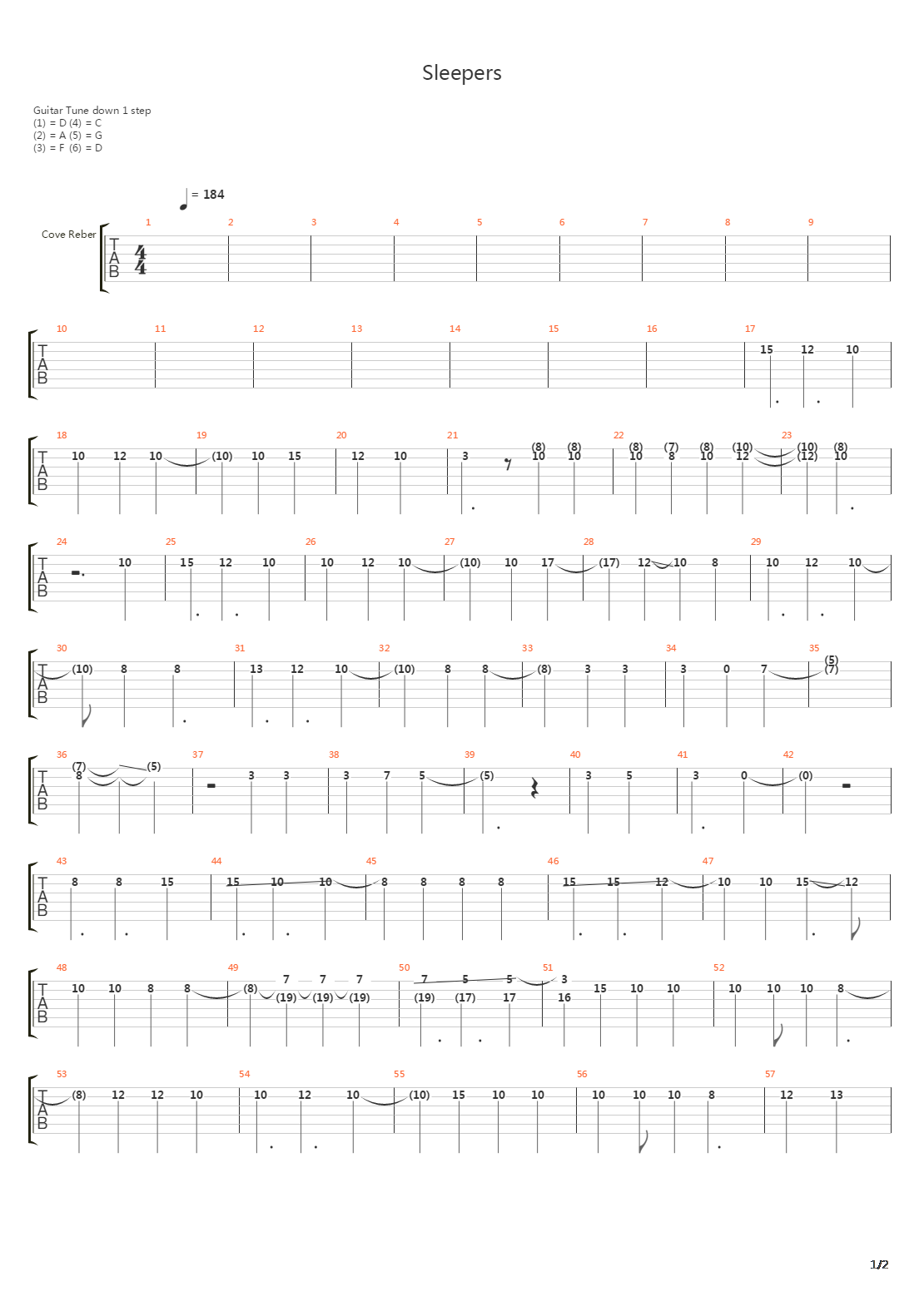 Sleepers吉他谱