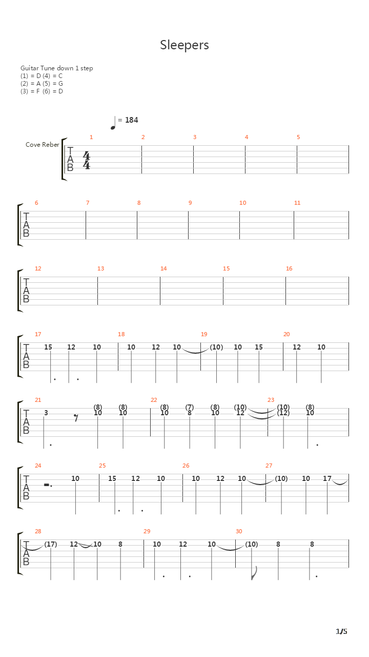 Sleepers吉他谱
